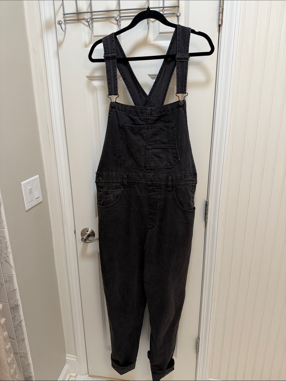 We the Free Black Denim Overalls for Women - Casual Bib Jumpsuit
